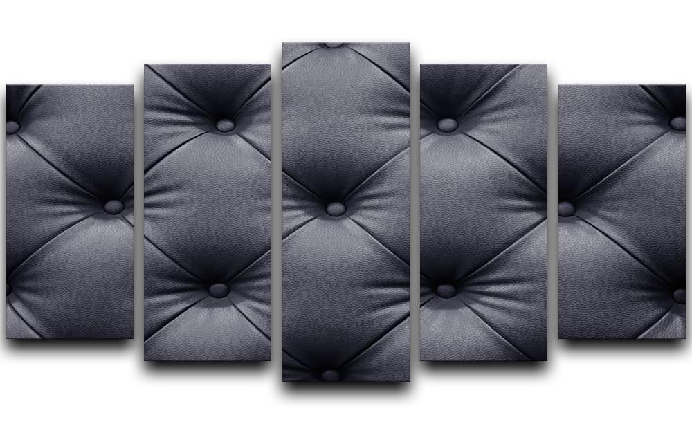Black leather sofa texture 5 Split Panel Canvas - Canvas Art Rocks - 1