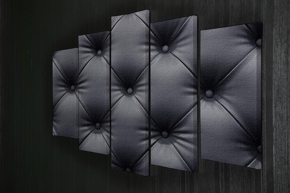 Black leather sofa texture 5 Split Panel Canvas - Canvas Art Rocks - 2