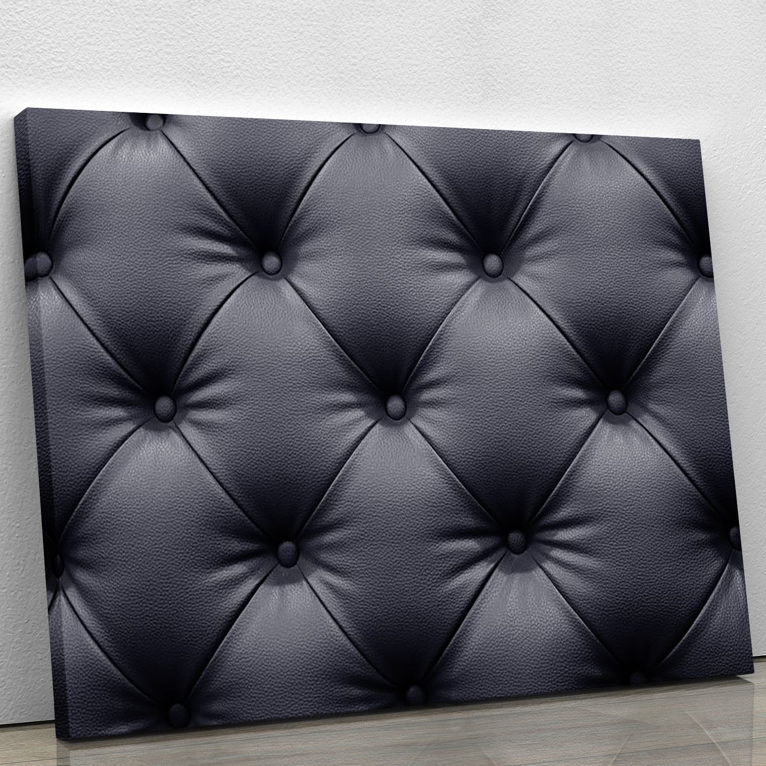 Black leather sofa texture Canvas Print or Poster