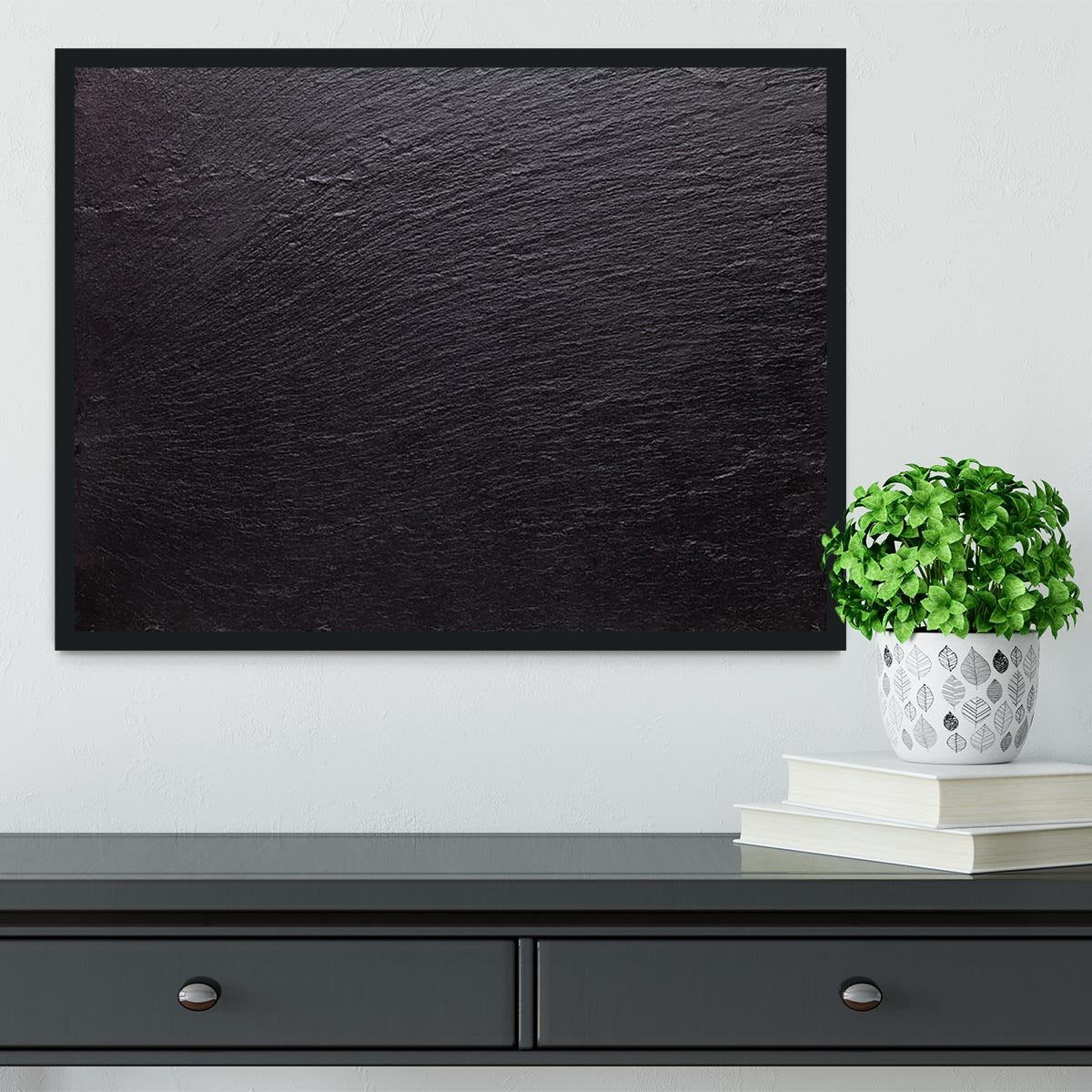 Black slate stone Framed Print - Canvas Art Rocks - 2