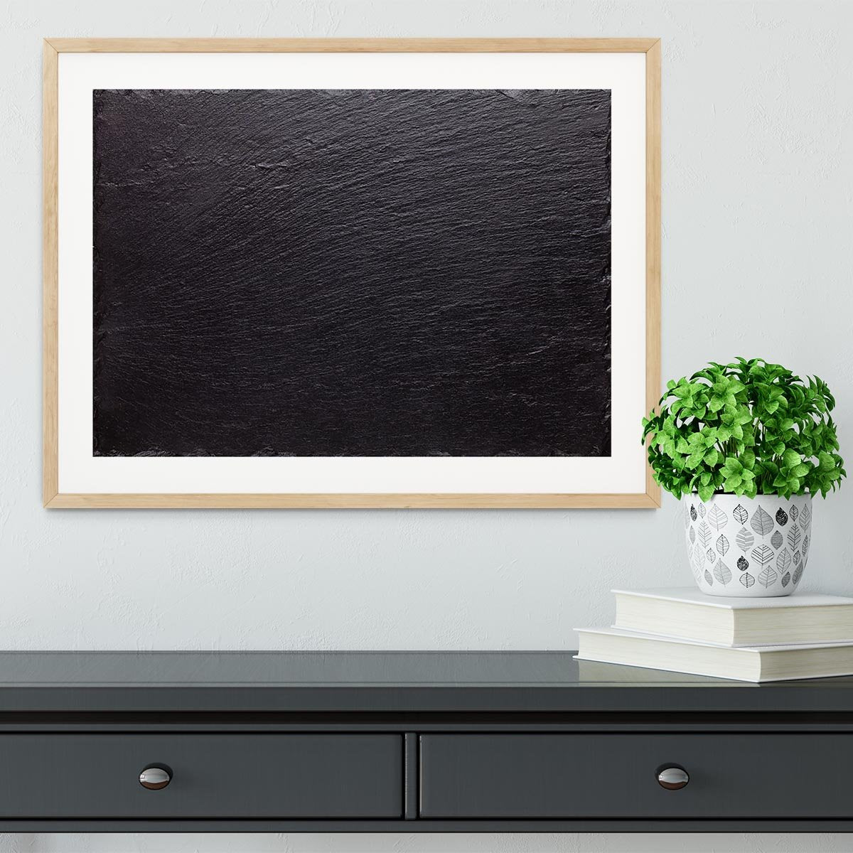 Black slate stone Framed Print - Canvas Art Rocks - 3
