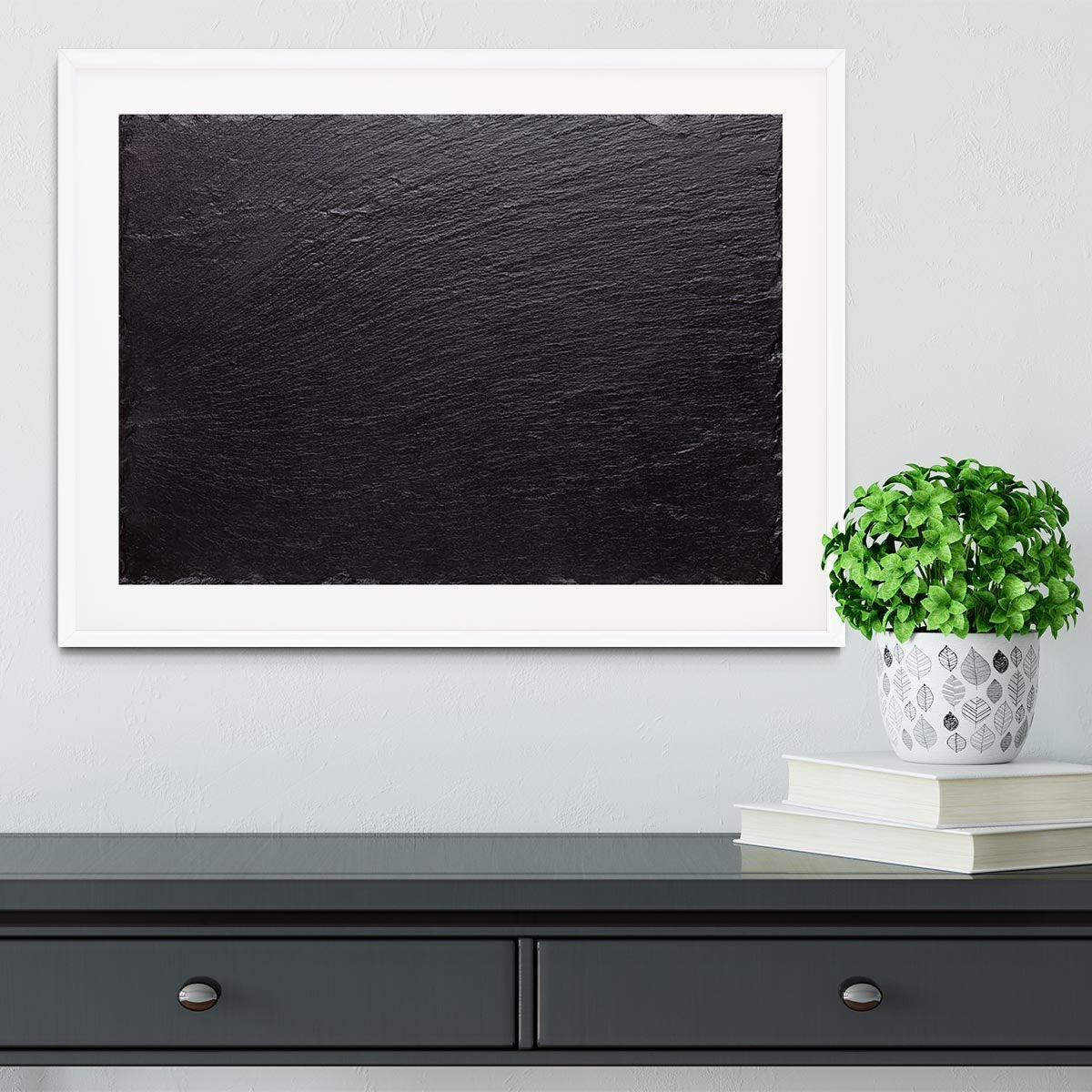 Black slate stone Framed Print - Canvas Art Rocks - 5