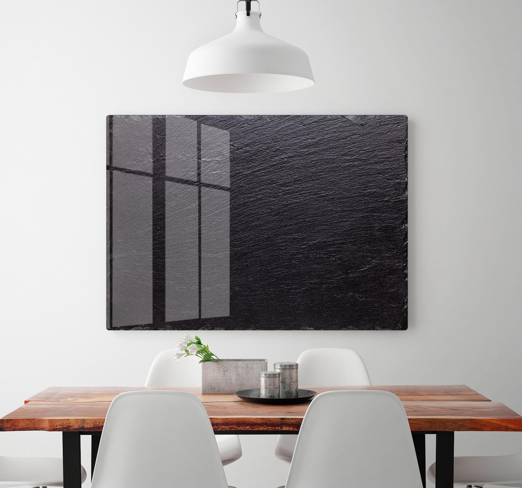 Black slate stone HD Metal Print - Canvas Art Rocks - 2