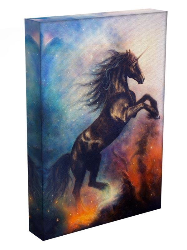 Black unicorn dancing in space Canvas Print or Poster - Canvas Art Rocks - 3