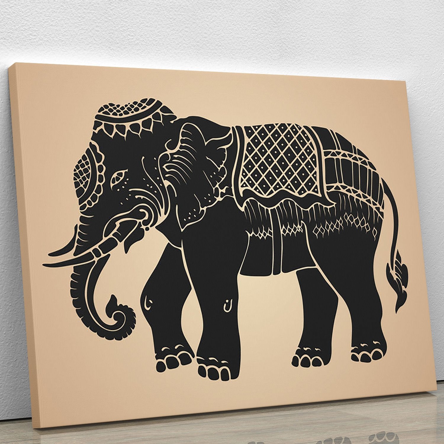 Black war elephant Canvas Print or Poster