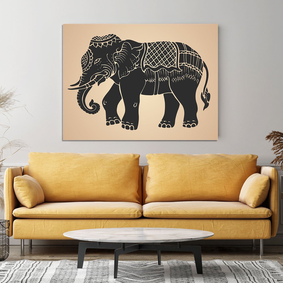 Black war elephant Canvas Print or Poster
