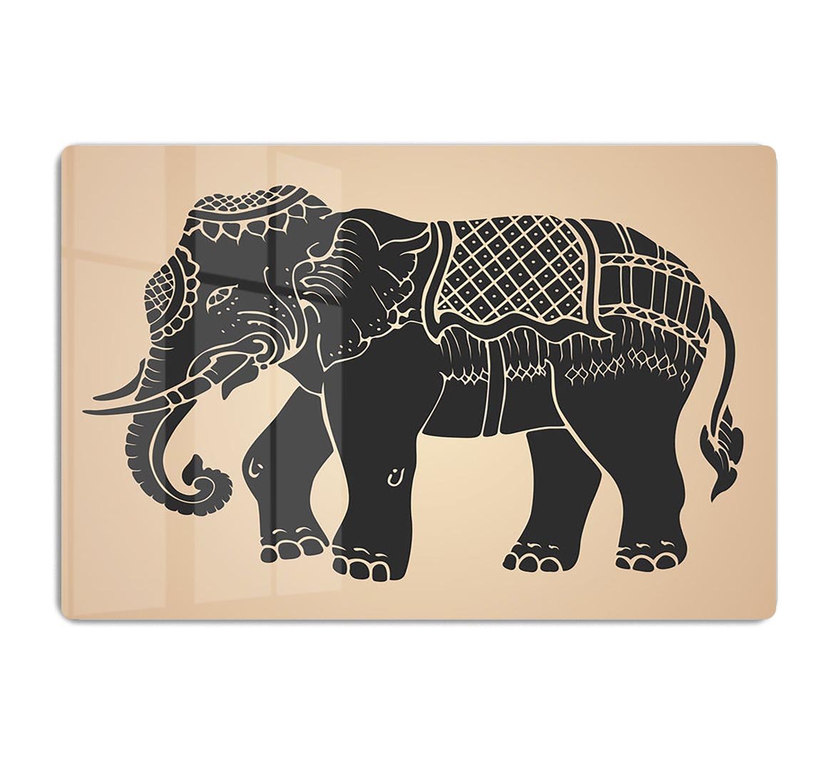 Black war elephant HD Metal Print - Canvas Art Rocks - 1