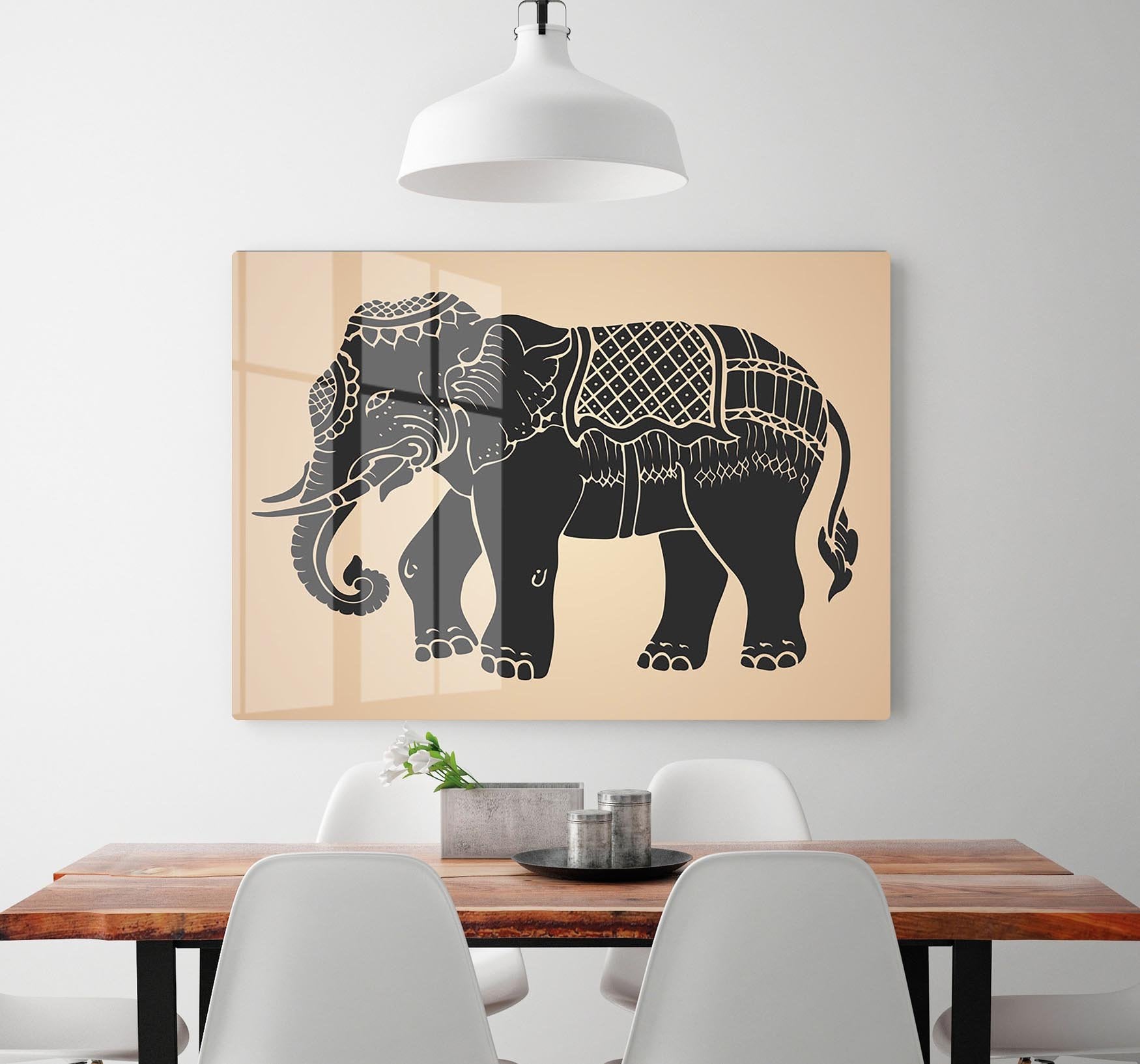 Black war elephant HD Metal Print - Canvas Art Rocks - 2