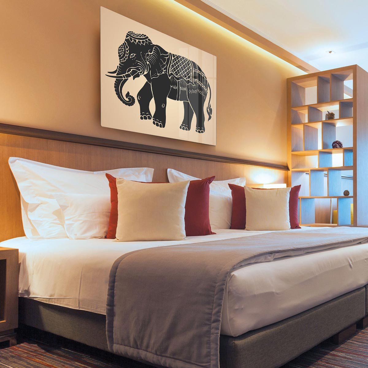 Black war elephant HD Metal Print - Canvas Art Rocks - 3