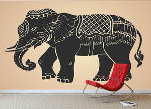 Black war elephant Wall Mural Wallpaper - Canvas Art Rocks - 2