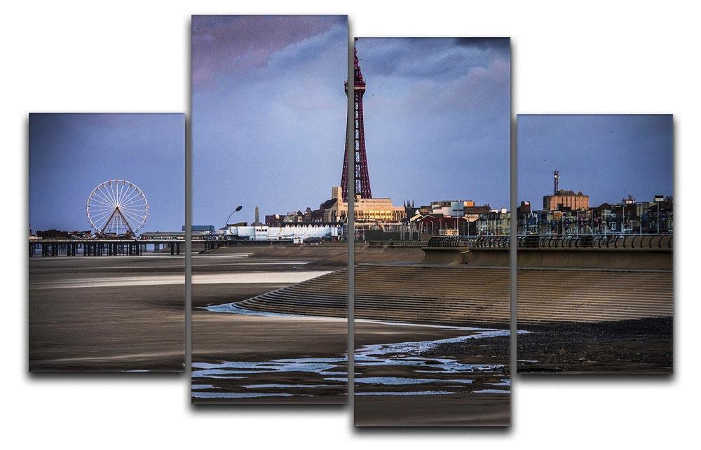 Blackpool Tower 4 Split Panel Canvas - Canvas Art Rocks - 1