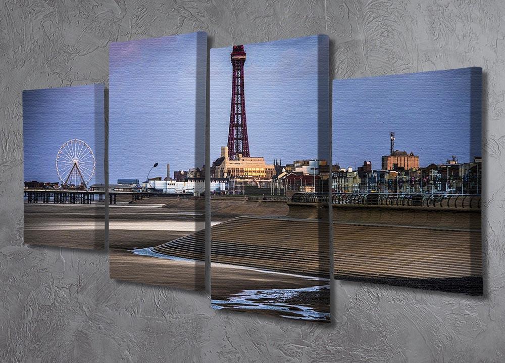 Blackpool Tower 4 Split Panel Canvas - Canvas Art Rocks - 2