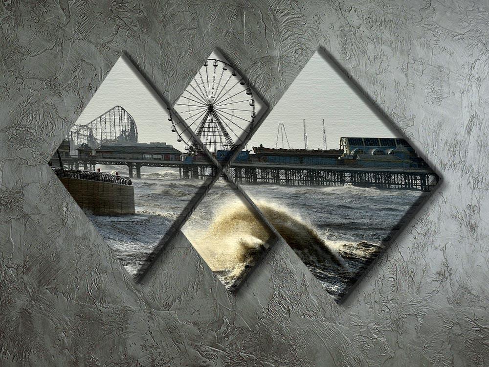 Blackpool after the storm 4 Square Multi Panel Canvas - Canvas Art Rocks - 2