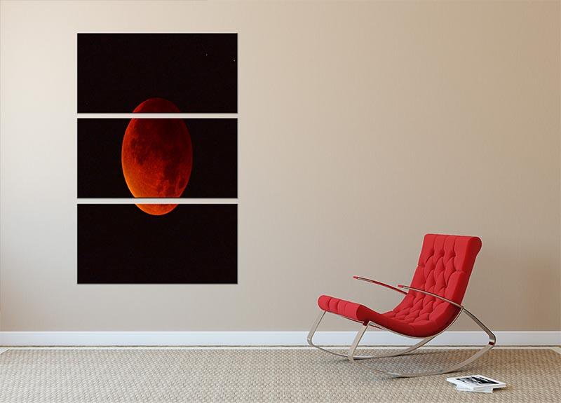 Blood Moon Rising 3 Split Panel Canvas Print - Canvas Art Rocks - 2