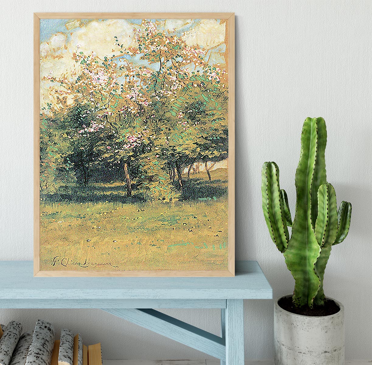 Blooming Trees by Hassam Framed Print - Canvas Art Rocks - 4