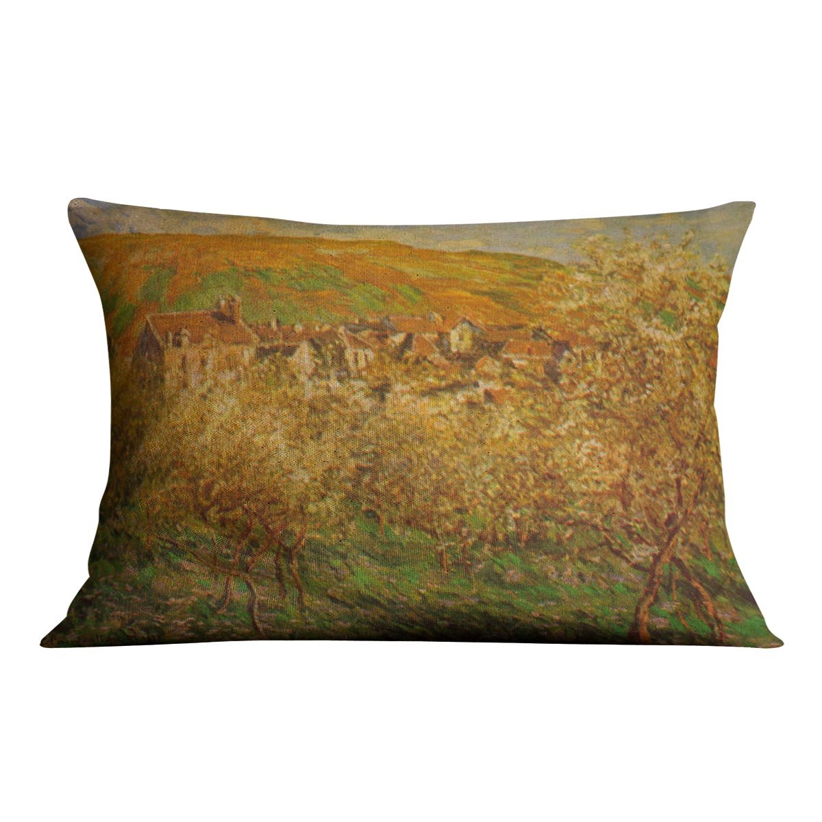 Blooming apple trees by Monet Throw Pillow