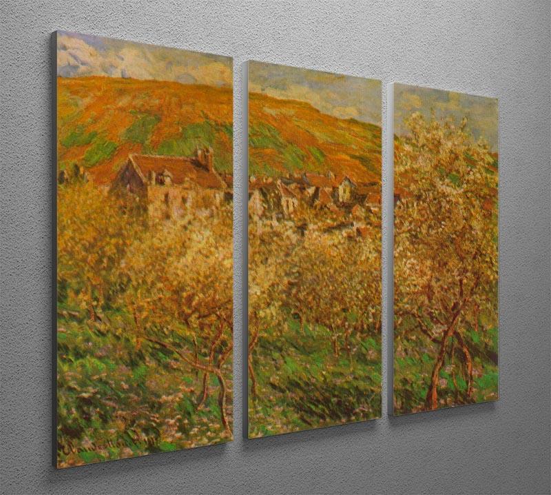 Blooming apple trees by Monet Split Panel Canvas Print - Canvas Art Rocks - 4