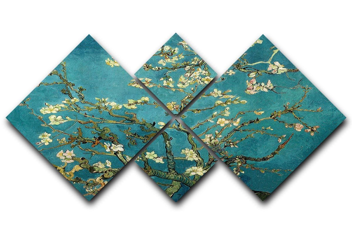 Blossoming Almond Tree by Van Gogh 4 Square Multi Panel Canvas  - Canvas Art Rocks - 1