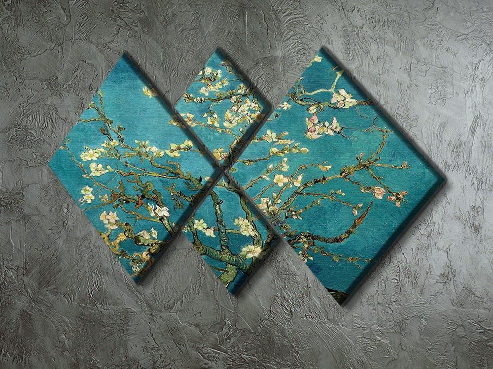 Blossoming Almond Tree by Van Gogh 4 Square Multi Panel Canvas - Canvas Art Rocks - 2