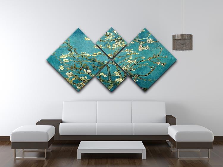 Blossoming Almond Tree by Van Gogh 4 Square Multi Panel Canvas - Canvas Art Rocks - 3