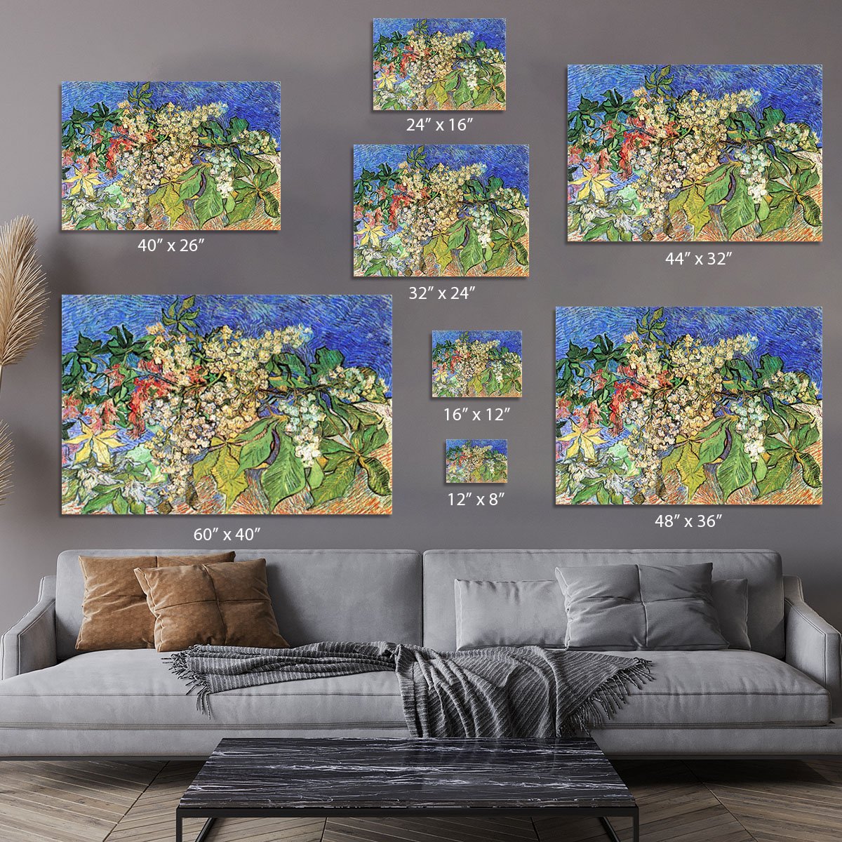 Blossoming Chestnut Branches by Van Gogh Canvas Print or Poster