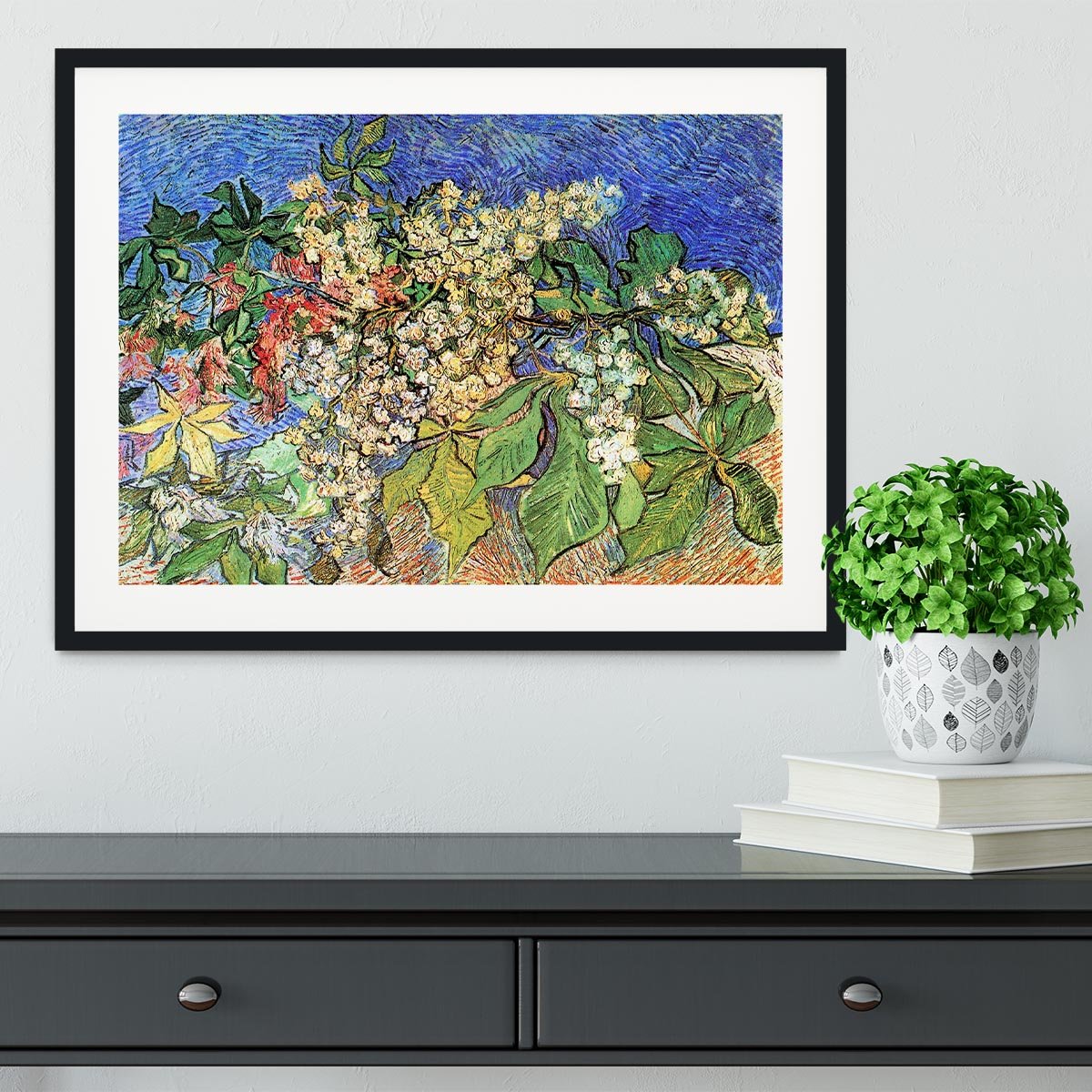 Blossoming Chestnut Branches by Van Gogh Framed Print - Canvas Art Rocks - 1