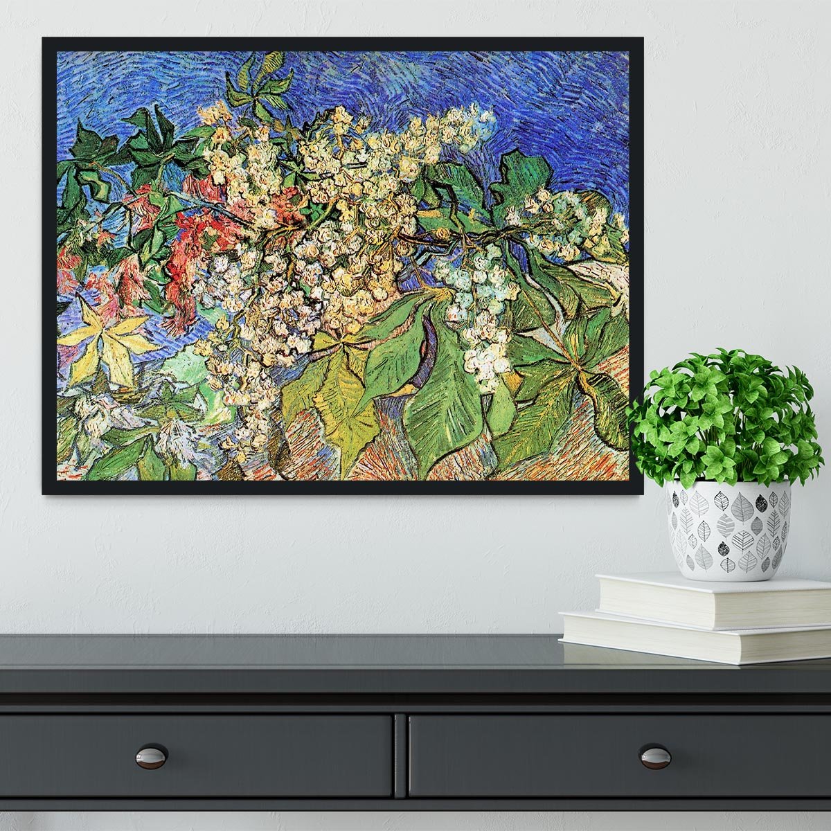 Blossoming Chestnut Branches by Van Gogh Framed Print - Canvas Art Rocks - 2