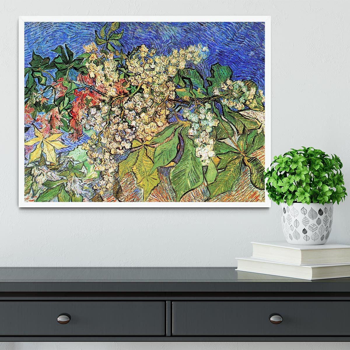 Blossoming Chestnut Branches by Van Gogh Framed Print - Canvas Art Rocks -6