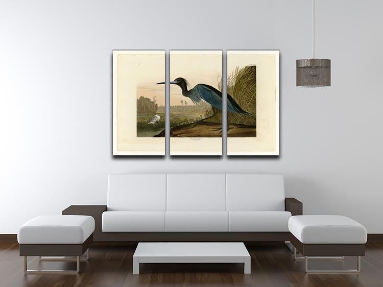 Blue Crane by Audubon 3 Split Panel Canvas Print - Canvas Art Rocks - 3