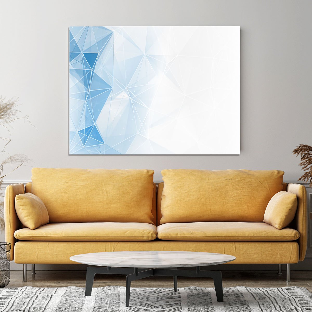Blue Ombre Geometrical Web Canvas Print or Poster