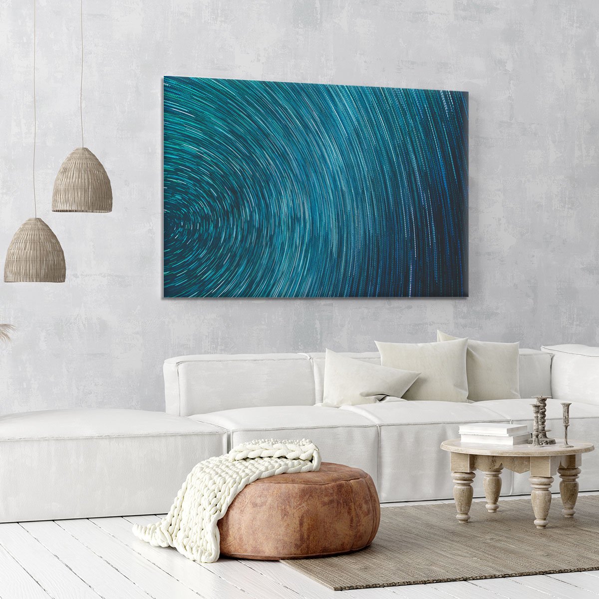 Blue Star Abstract Painting Canvas Print or Poster