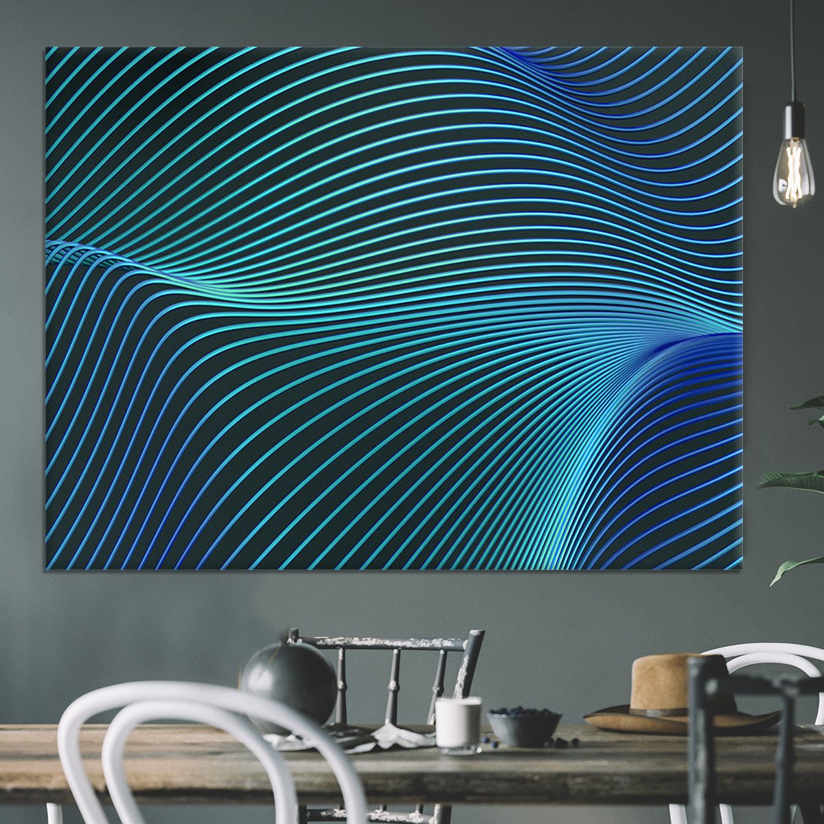 Blue Toned Waves Canvas Print or Poster