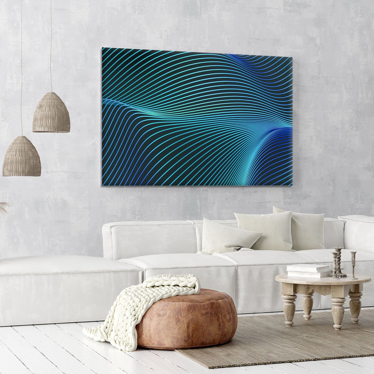 Blue Toned Waves Canvas Print or Poster