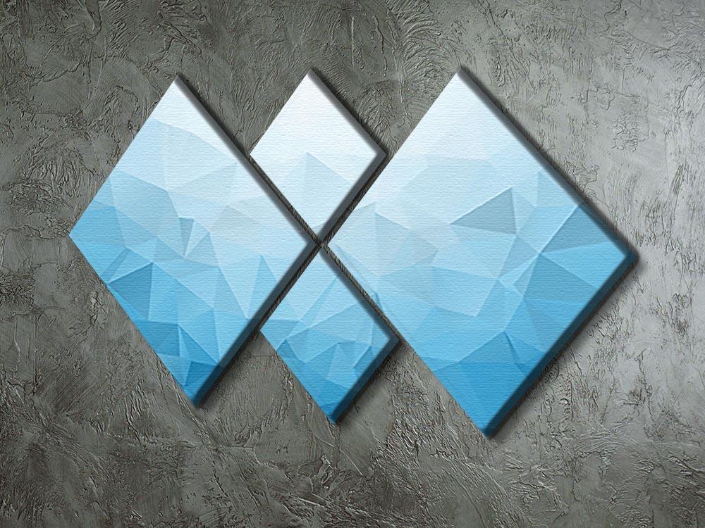Blue Triangle Texture 4 Square Multi Panel Canvas  - Canvas Art Rocks - 2