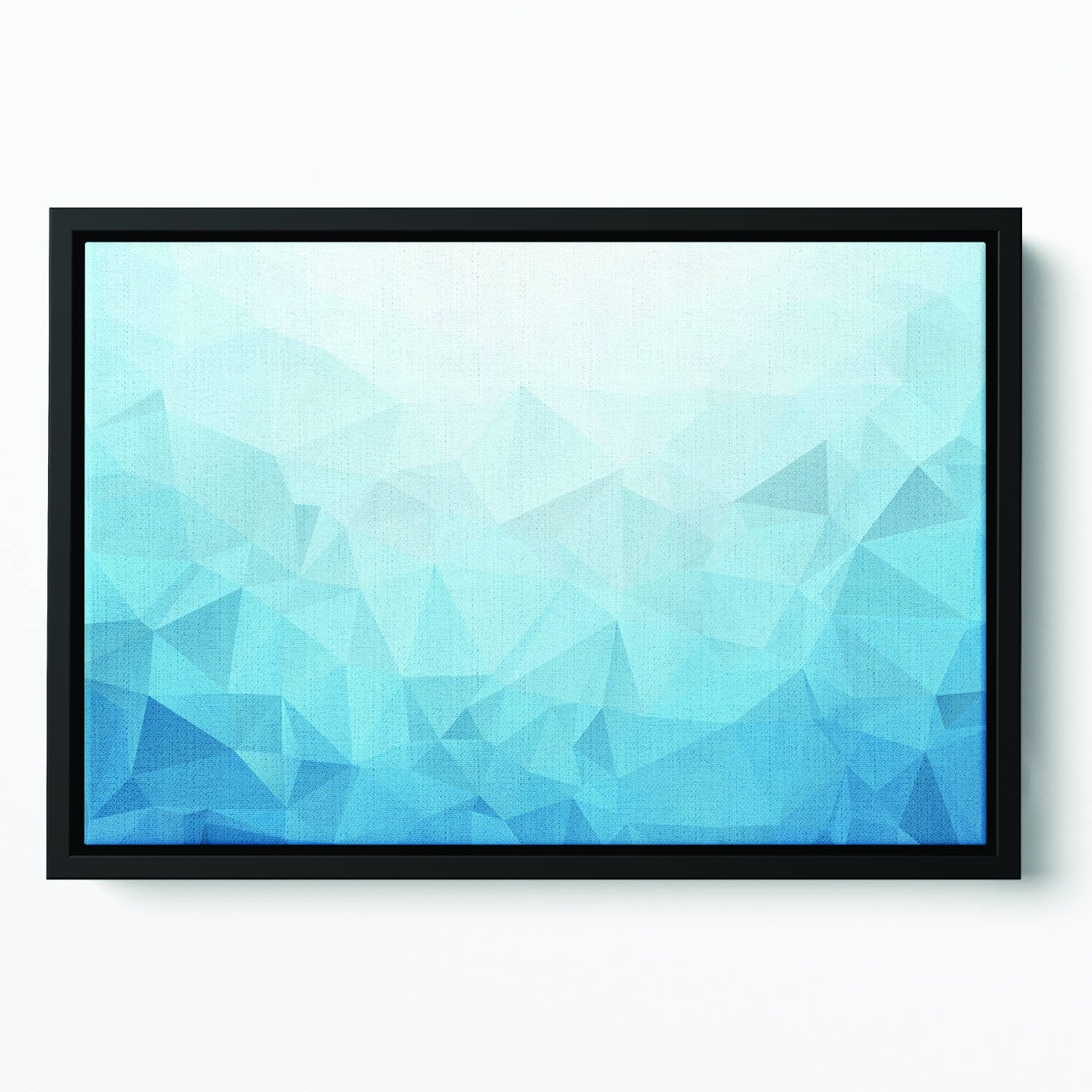 Blue Triangle Texture Floating Framed Canvas