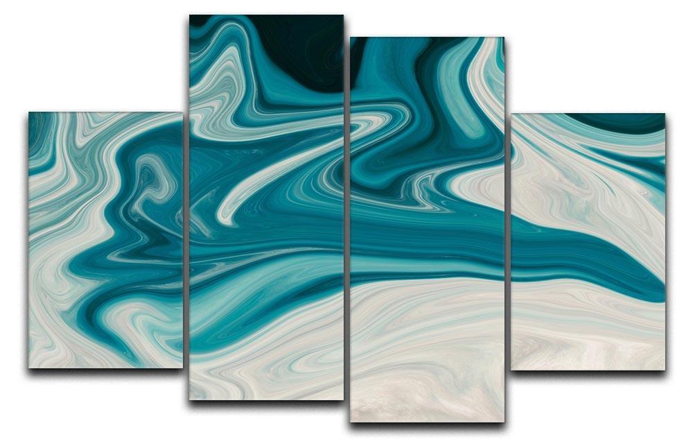 Blue Water Splash 4 Split Panel Canvas  - Canvas Art Rocks - 1