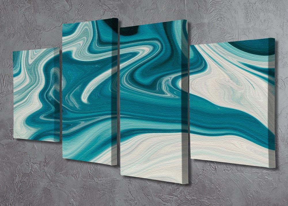Blue Water Splash 4 Split Panel Canvas - Canvas Art Rocks - 2