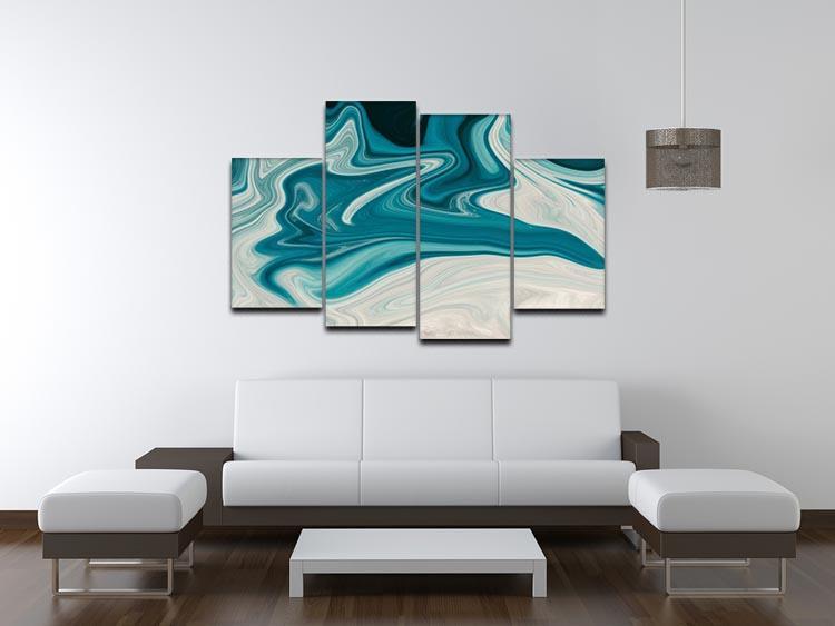 Blue Water Splash 4 Split Panel Canvas - Canvas Art Rocks - 3