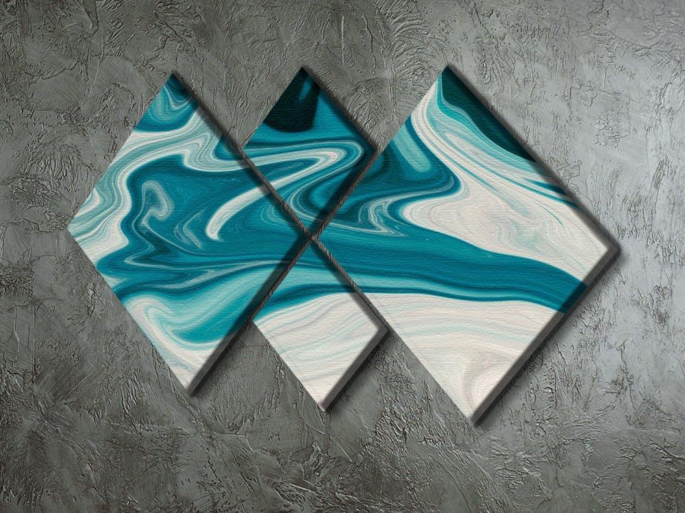 Blue Water Splash 4 Square Multi Panel Canvas - Canvas Art Rocks - 2