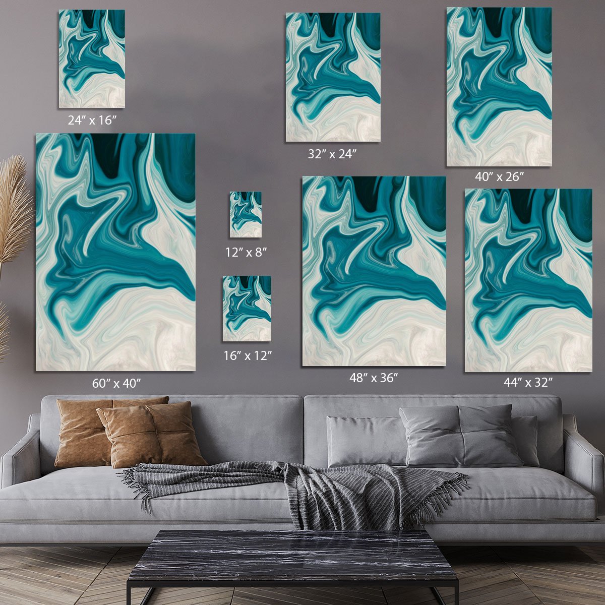 Blue Water Splash Canvas Print or Poster