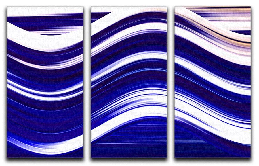 Blue Wave 3 Split Panel Canvas Print - Canvas Art Rocks - 1