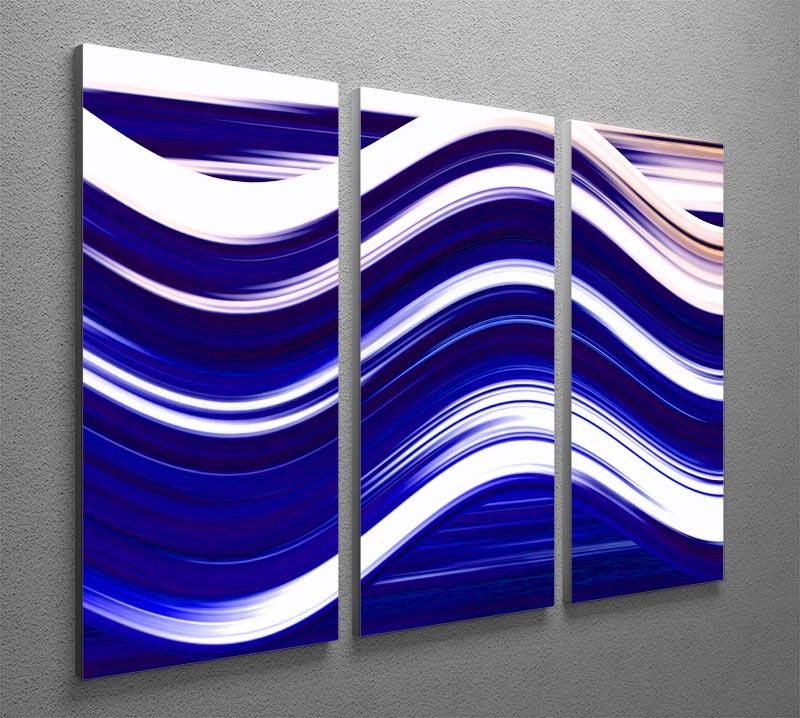 Blue Wave 3 Split Panel Canvas Print - Canvas Art Rocks - 2