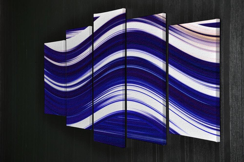 Blue Wave 5 Split Panel Canvas - Canvas Art Rocks - 2