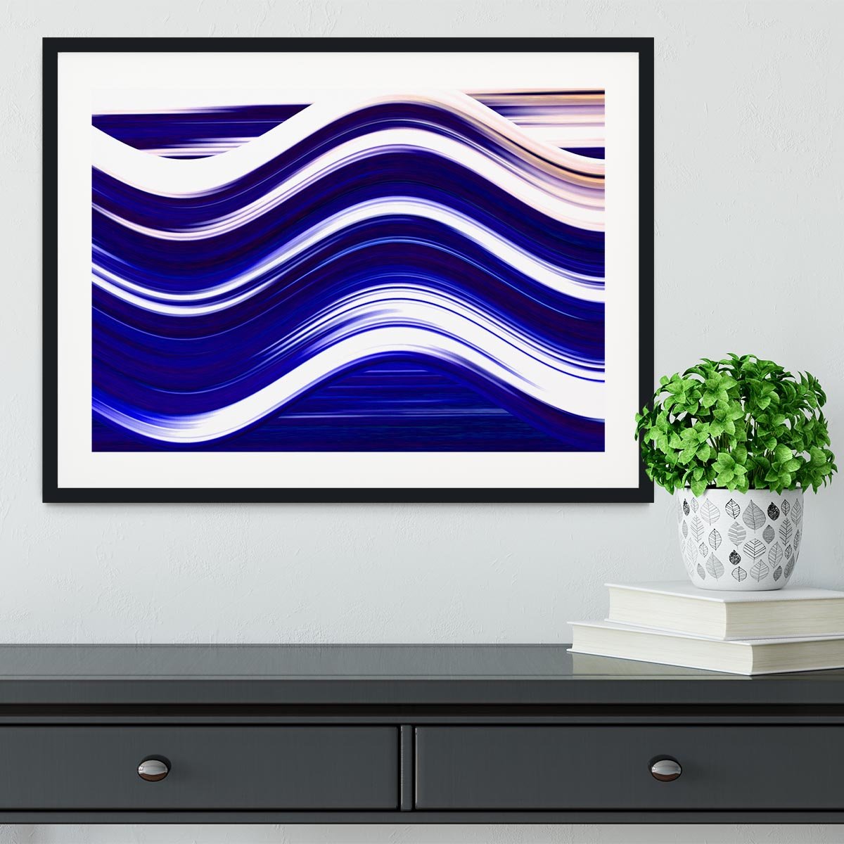 Blue Wave Framed Print - Canvas Art Rocks - 1
