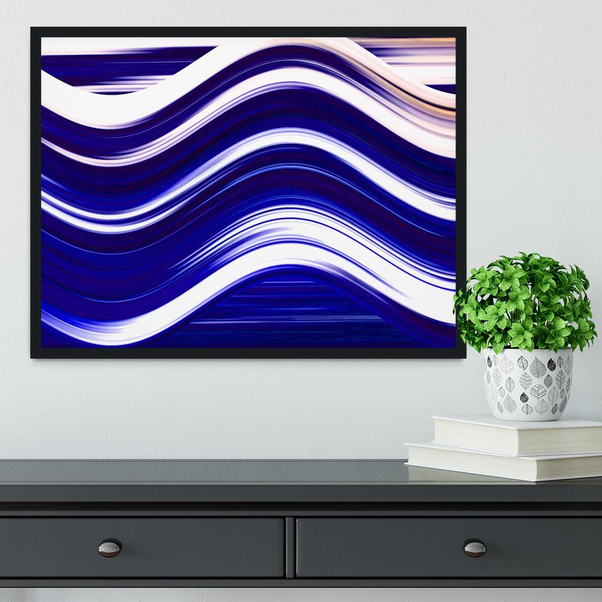 Blue Wave Framed Print - Canvas Art Rocks - 2