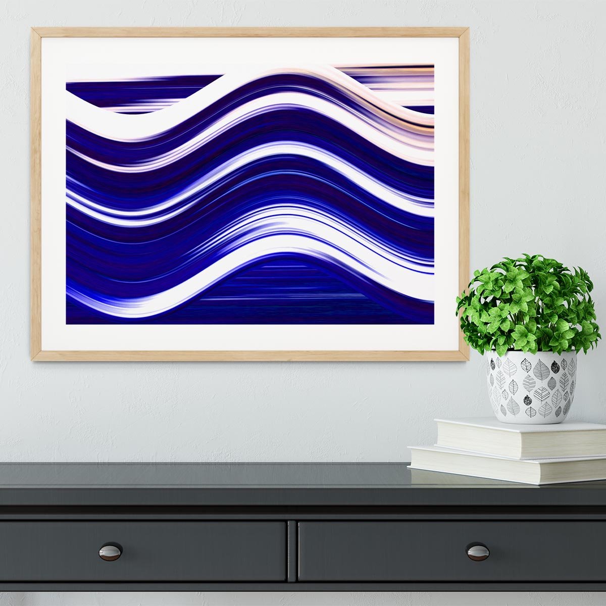 Blue Wave Framed Print - Canvas Art Rocks - 3
