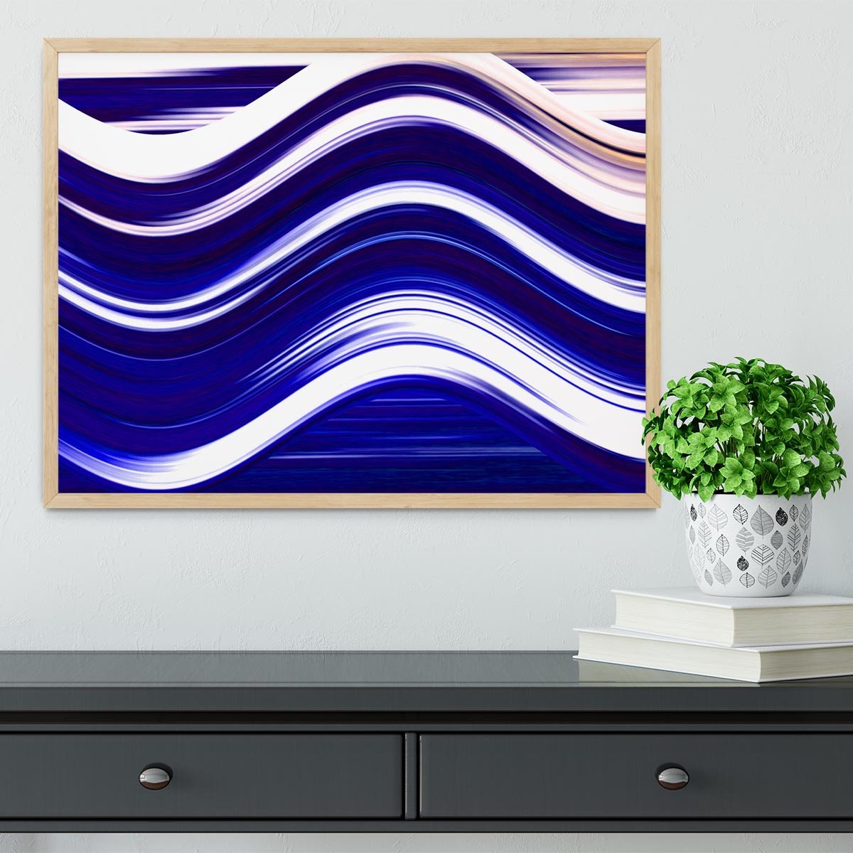 Blue Wave Framed Print - Canvas Art Rocks - 4