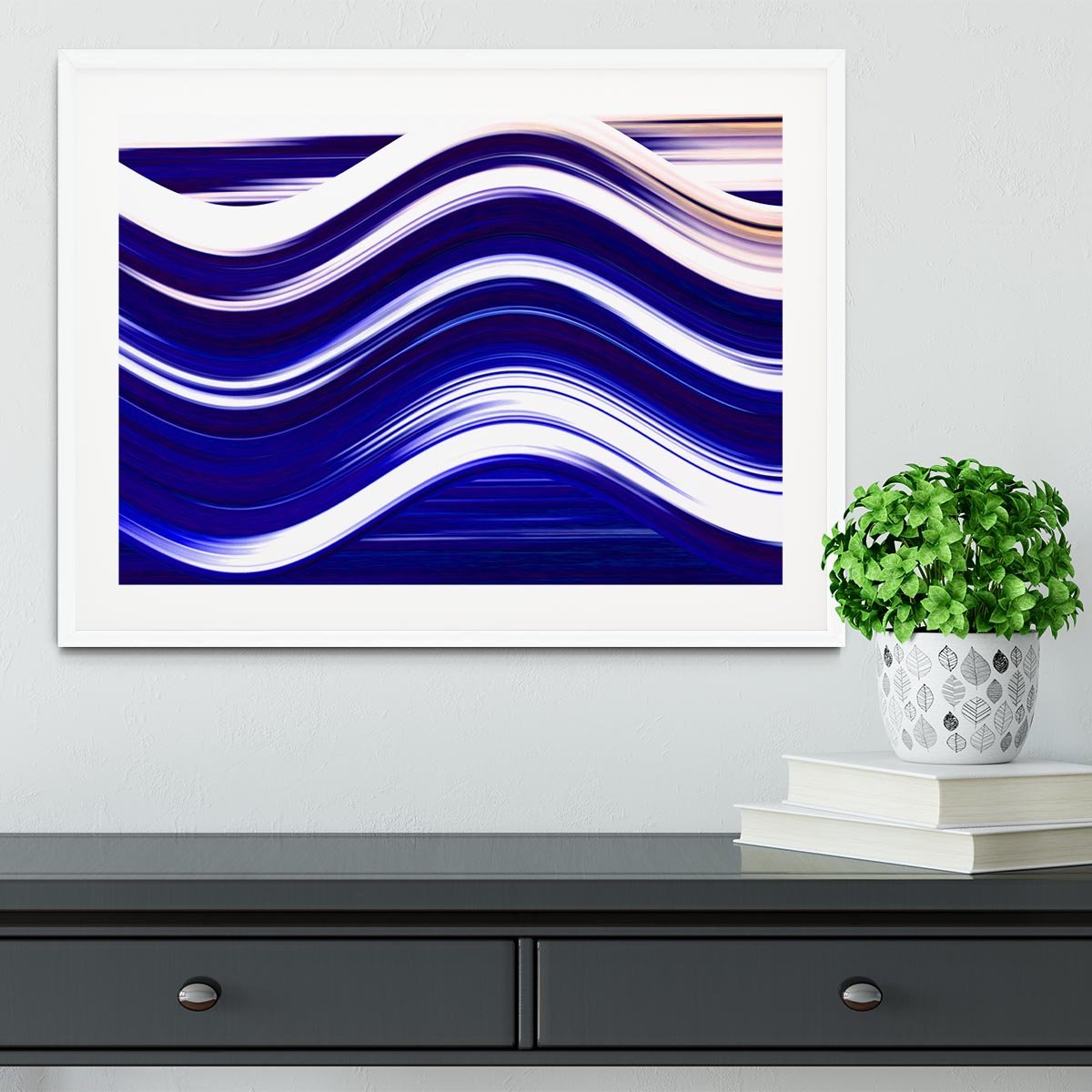 Blue Wave Framed Print - Canvas Art Rocks - 5