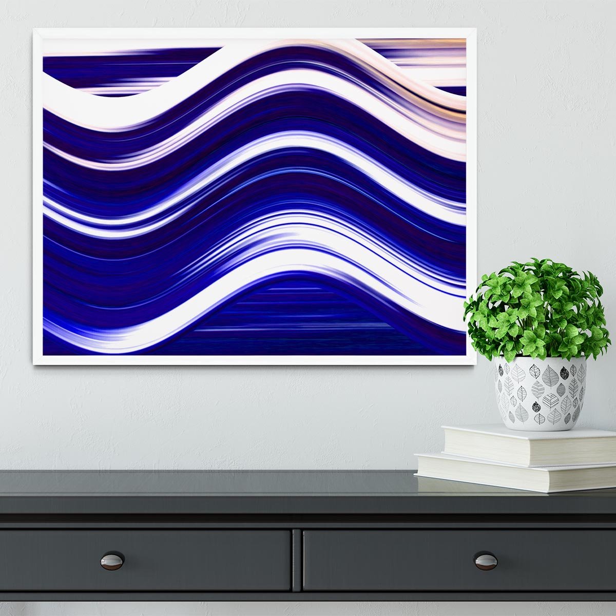 Blue Wave Framed Print - Canvas Art Rocks -6