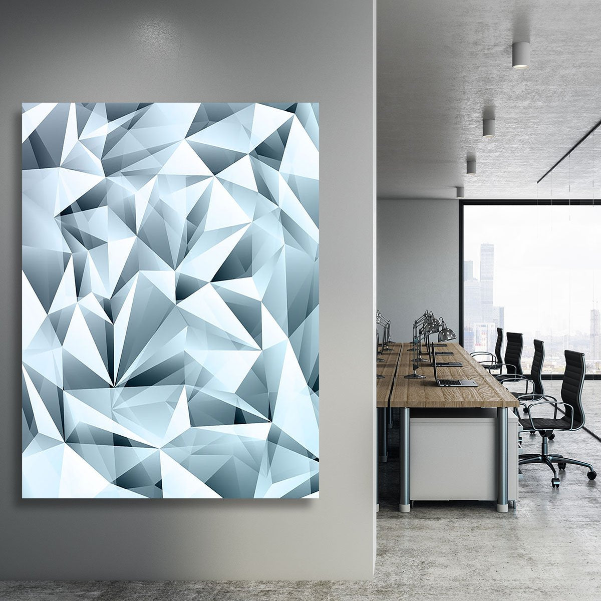 Blue abstract crystal Canvas Print or Poster